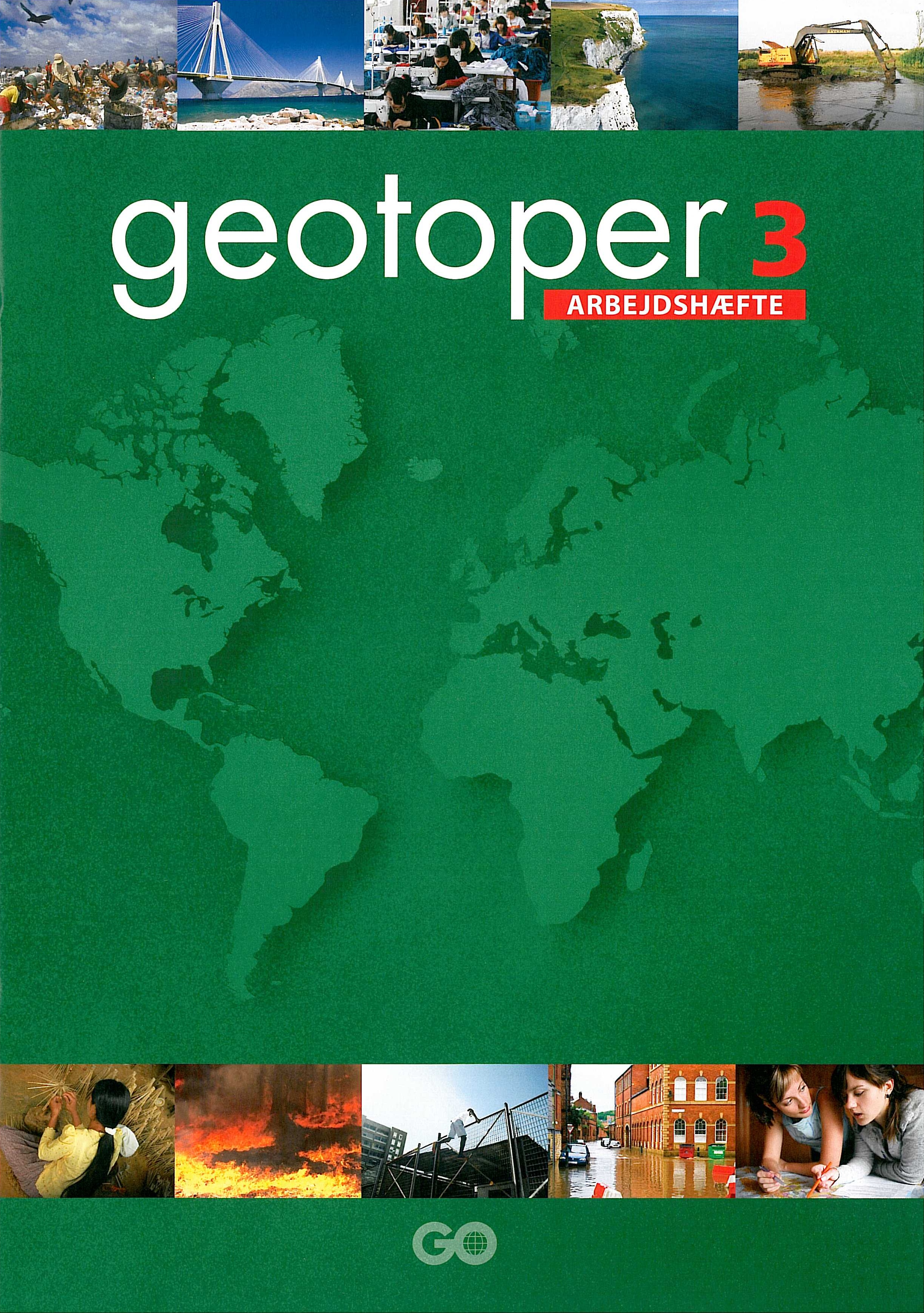 Geotoper 3 Arbejdshæfte er en del af et undervisningssystem til grundskolens undervisning i geografi i 7. til 9. klasse.